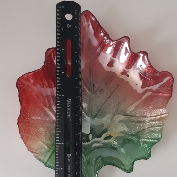 Glass blown Leaf platter/bowl | NEW - Picture 8 of 11
